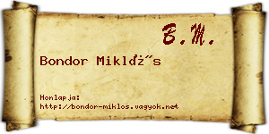 Bondor Miklós névjegykártya