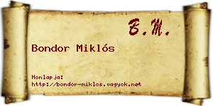 Bondor Miklós névjegykártya