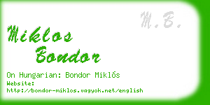 miklos bondor business card